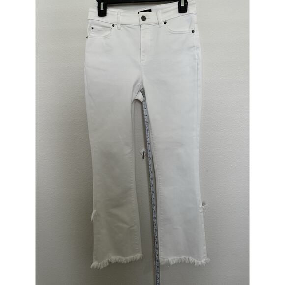 1.state Pinstripe Mini Kick Flare Pants Size 6 White Pants - Picture 6 of 10